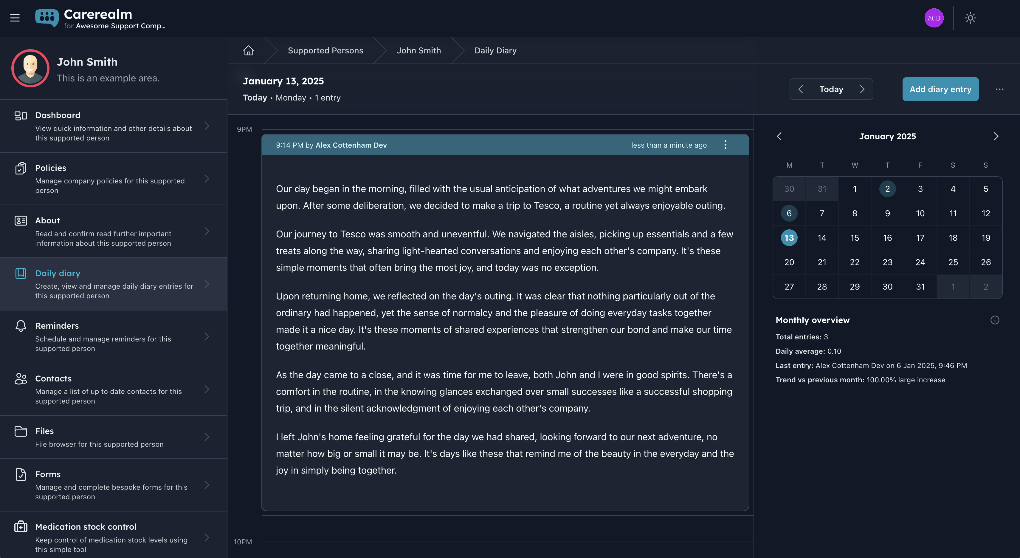 Carerealm.com - powers modern supported living organisations across the UK screenshot